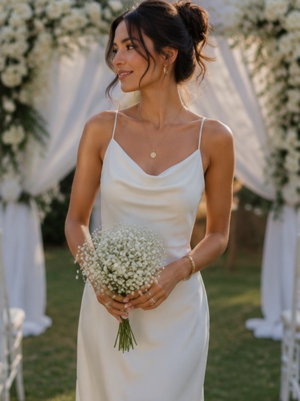 JUMP Off-White Cowl Neck Cocktail Dress | Wedding Guest Dress | Size 5/6